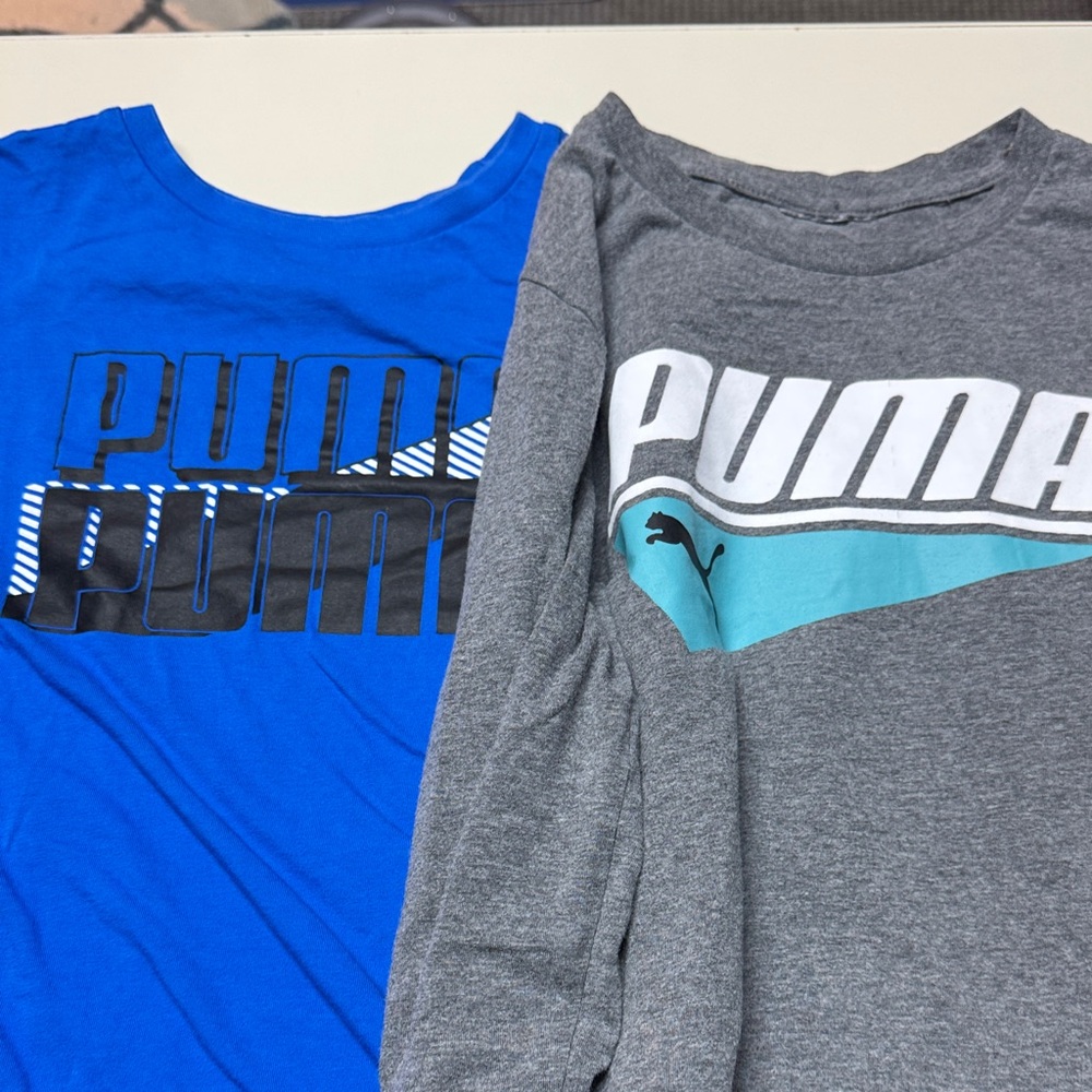 PUMA Kids Tees in Blue and Gray